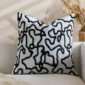 Fodera per cuscino decorativo con motivo astratto bianco e nero, federa per divano moderna. - Stile Quadrato 2 (Senza Anima) / 45*45mm