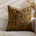 Fodera per cuscino in velluto astratto retrò giallo oro elegante per divano variante - Stile Quadrato 3 (Senza Anima) / 45*45mm