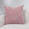 Nordic style corduroy square decorative pillow cover modern pink textured sofa cushion case - Corn Kernel Pattern - Lotus Pink