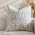 Fodera per cuscino ricamata astratta beige in velluto copricuscino decorativo per divano casa - Stile Quadrato 4 (Senza Anima) / 45*45mm