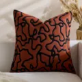Funda de cojín de terciopelo en óxido y negro con un diseño abstracto moderno para sofá. - Estilo Cuadrado 7 (Sin Núcleo) / 45*45mm