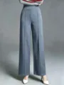 Damen High Waist weite Bein Freizeithose in elegantem Grau für eine schöne Detailansicht - XS / Hellblau