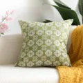 Fodera per cuscino jacquard floreale verde, elegante design quadrifoglio per divano. - 30*50 (Senza Anima) / Verde