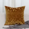 Federa per cuscino in velluto minimalista nordico, motivo a onde astratte giallo oro per divano. - 40*40 (senza imbottitura) / Motivo spazzolato giallo oro
