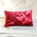 Red velvet diamond tufted pillow cover, elegant pleated square cushion case for home decor. - 30*50 (No Insert) / 5x5 Wine Red Checks