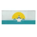 Minimalist vector ship and dolphins blackout window curtain shade cloth for room decor. - 100*40cm / Velcro Small Curtain 35