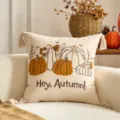 Fodera per cuscino zucca autunnale con nappe decorazione divano del Ringraziamento - 5 Cuscini quadrati con nappine a zucca