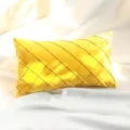 Nordic style solid color velvet pleated throw pillow cover yellow decorative cushion - 30*50 (No Insert) / 5x5 Bright Yellow Checks