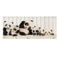 Cute cartoon panda door curtain, sweet watercolor style fabric room divider for home decor. - 100*40cm / Small Velcro Curtains 19