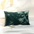 Dark green velvet pillow cover with pleated diamond grid design for living room decor. - 30*50 (No Insert) / 5x5 Dark Green Checks