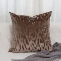 Housse de coussin en velours avec motif vague, élégante taie de coussin taupe pour la maison. - 30*50 (sans rembourrage) / Camel brossé