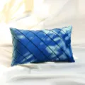 Blue velvet pinched pillowcase diamond grid cushion decorative sofa throw pillow cover soft - 30*50 (No Insert) / 5x5 Navy Blue Checks