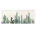 Cactus print short fabric door curtain, minimalist botanical home decor window curtain - Small Velcro Curtain 8