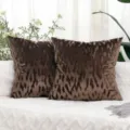 Housse de coussin en velours marron motif vague style nordique douce et décorative chic - 30*50 (sans rembourrage) / Café foncé brossé