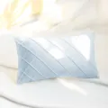 Light blue velvet pleated pillowcase, rhombus grid cushion cover variant for home decor. - 30*50 (No Insert) / 5x5 Pure White Plaid