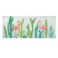 Short fabric magic tape door curtain with flamingo cactus pattern for home room decor - Small Velcro Curtain 9