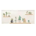 Short fabric door curtain featuring green potted plants watercolor print, velcro home decor. - Small Velcro Curtain 12