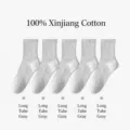 Cómodos calcetines largos de algodón 100% para hombres y mujeres, medias grises transpirables. - Talla única / Gris Largo
