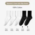 Calcetines largos de algodón puro para hombres y mujeres, calcetines clásicos de color blanco y negro. - Talla única / Tubo Largo 3 Blancos 2 Negros
