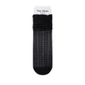 Black mesh sheer slouch socks for women, breathable summer long socks with ruffle cuff. - One Size / Black