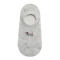 Calcetines invisibles grises melange para mujer con lindo diseño de perro salchicha bordado, bajos. - Talla única / Blanco