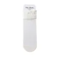 White lace mesh crew socks for women, breathable thin summer long hosiery variant style. - One Size / Milk White