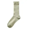 Calcetines finos mujer verano transpirables encaje calcetines apilados cómodos casuales medias - Talla única / Verde Té