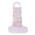 Pink knitted leg warmers with blue bows, hollow mesh design, stylish women variant sku view. - One Size / Peach Pink