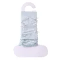 Light blue knit leg warmers for women featuring cute pink bow decorations and breathable mesh. - One Size / Haze Blue
