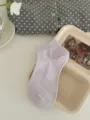 Calcetines cortos lavanda bonitos de mujer, variante de algodón suave para verano diario. - Talla única / Violeta Claro