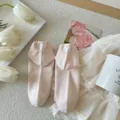 Lindos calcetines cortos rosas con lazo blanco, algodón suave transpirable para verano. - Talla única / Rosa
