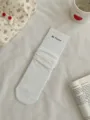 Calcetines slouch blancos de color sólido para mujer, calcetines de tubo medio de malla fina transpirable. - Talla única / Blanco