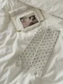 Women cute polka dot split toe mid calf socks summer thin cotton grey tabi socks style - One Size / Gray