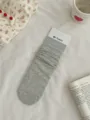 Calcetines slouch finos y transpirables lisos, calcetines de media pantorrilla estilo coreano - Talla única / Gris