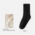Calcetines slouch mujer de puro algodón antiolor calcetines de tubo medio negros moda - Calcetines de media caña de puro algodón / Negro