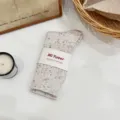 Calcetines de mujer de invierno de punto moteado blanco con faja de papel estilo cómodo. - Talla única / Blanco