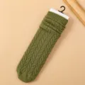 Calcetines largos de punto grueso de invierno mujer verde apilado moda calido casual - Talla única / Verde