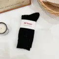 Mujeres calcetines medios negros moteados invierno gruesos cómodos tejidos slouch - Talla única / Negro