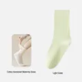 Calzini slouch in cotone da donna, calze a tubo medio traspiranti e antiodore per l'uso. - Verde chiaro