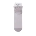 Einfarbige, dünne Mesh-Stoff-Slouch-Socken für Damen, atmungsaktive lange Strümpfe mit Spitze. - Einheitsgröße / Taro-Lila