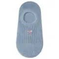 Women summer thin cotton invisible boat socks with cute pink bow embroidery, breathable low-cut design. - One Size / Sky Blue