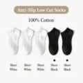 Comfortable pure cotton short socks in black and white, breathable and soft for daily wear. - One Size / Short Tube 3 White 2 Black
