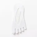 Calcetines blancos de mujer de cinco dedos en malla fina transpirable con tiras invisibles. - Talla única / Blanco