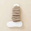 Calentadores de punto caqui, calcetines de pantorrilla slouchy estilo japonés para mujeres, invierno. - Talla única / Caqui