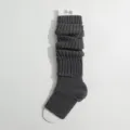 Dark grey knitted stirrup leg warmers winter y2k slouch socks casual long socks for women - One Size / Dark Gray
