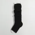 Black stirrup knit leg warmers women autumn winter slouch socks long leg covers y2k - One Size / Black