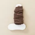Brown knitted leg warmers, cozy winter slouch socks, Japanese style JK calf warmers for women. - One Size / Dark Coffee
