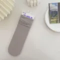 Calcetines grises de canalé para mujer, estilo vintage apilados cómodos para uso diario. - Talla única / Gris
