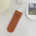 Women solid color ribbed mid tube slouch socks comfortable and breathable casual wear - One Size / Caramel color