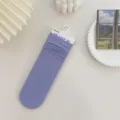 Solid color mid-tube stacking socks for women, breathable casual daily wear style. - One Size / Lilac Purple